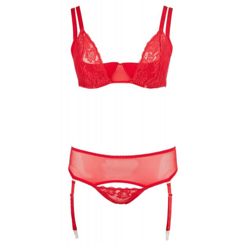 Сексуальное нижнее бельё эротическое bra set red 85d/l