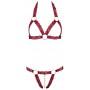 Bra set open red s/m