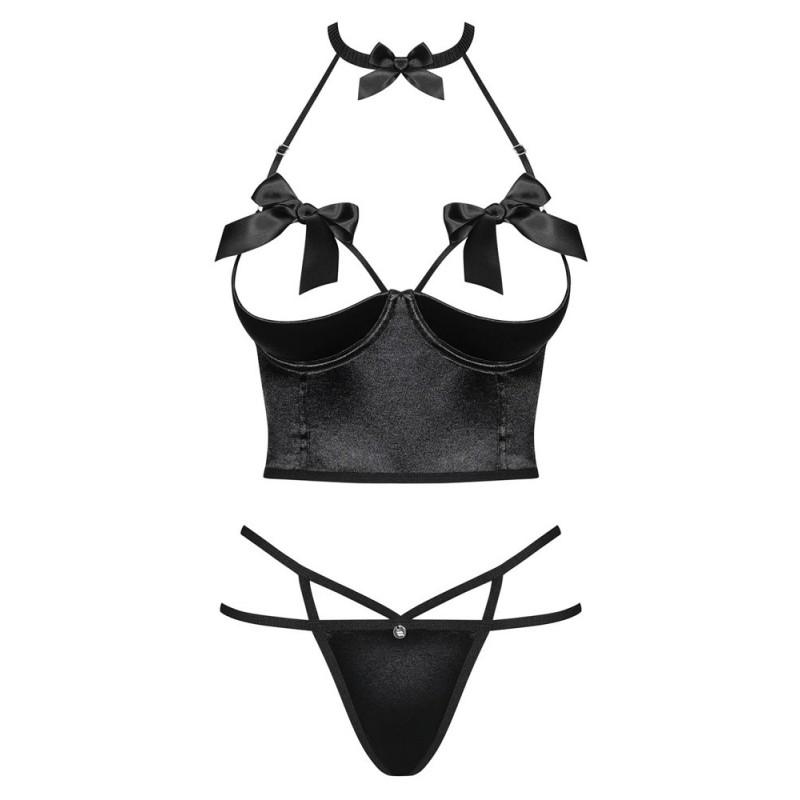 Комплекты Obsessive Delishya set Black, Чёрный, L/XL