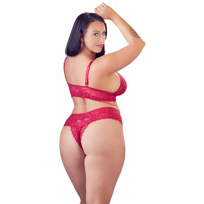 Bra and red briefs 3xl