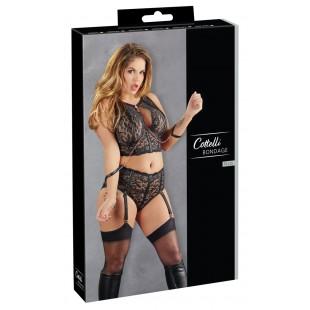 Cottelli bondage musta käeraudadega aluspesu komplekt 95d/2xl