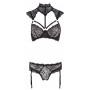 Pitsiline pesukomplekt 75b/s must cottelli collection lingerie