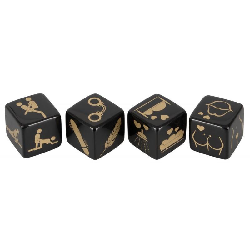 Кубики для любовных игр Dice Set Pack, 4 кубика, черный