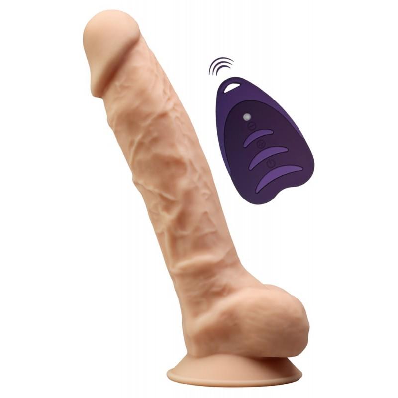 Topelt tihedusega vibreeriv dildo 20cm ihuvärvi - SilexD Mudel 8