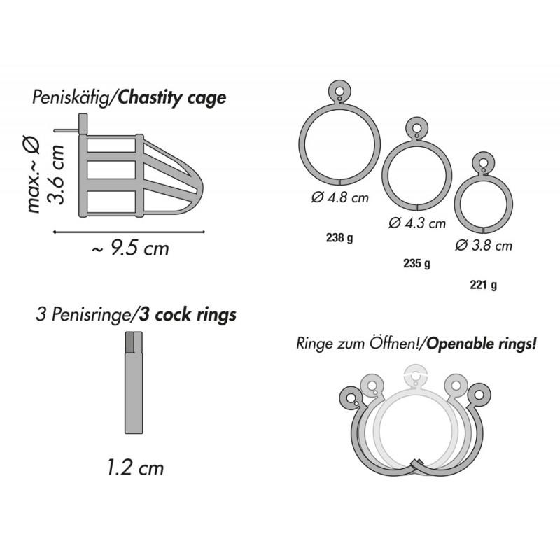 Chastity cage stainless steel