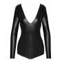 Must madu nahast mustriga body, millel on ees lukk S - Noir