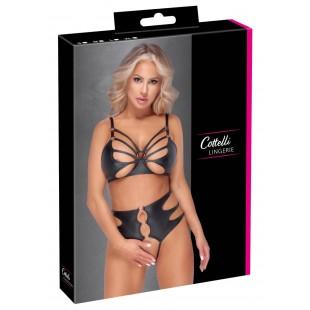 Must avatud pesukomplekt väljalõigetega L - Cottelli LINGERIE