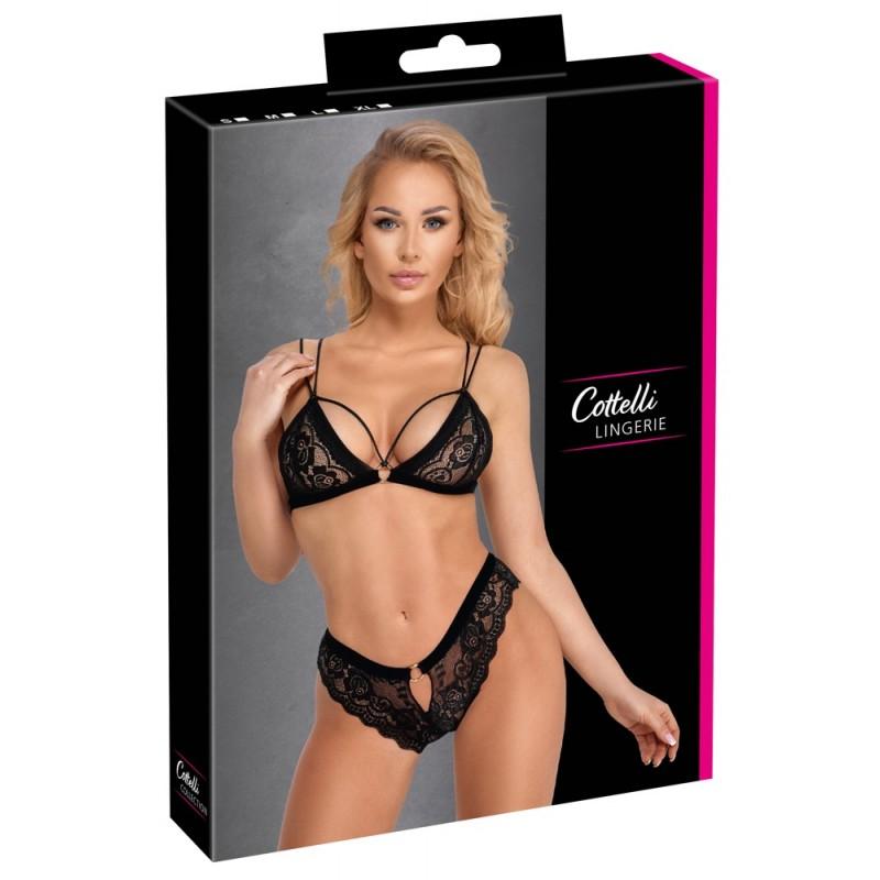 Must pitsiline pesukomplekt M - Cottelli LINGERIE