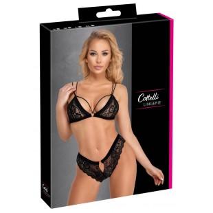 Must pitsiline pesukomplekt XL - Cottelli LINGERIE