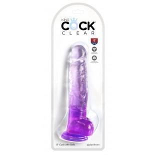 Munanditega dildo 22cm lilla - KING COCK