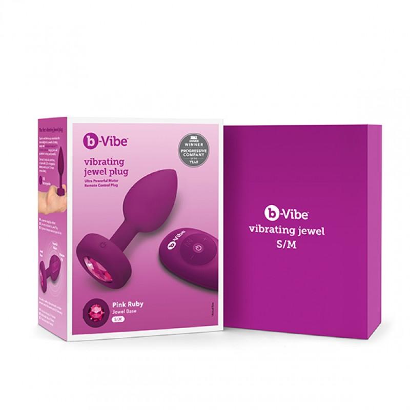 B-vibe - vibrating jewel plug s/m pink ruby