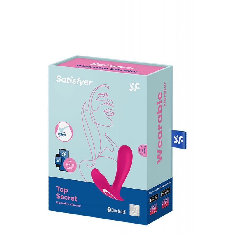 Roosat värvi püksikutevibraator koos rakendusega - SATISFYER TOP SECRET