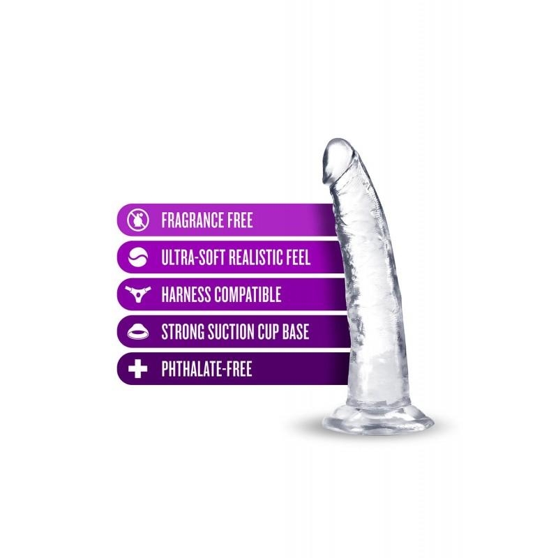 Imemiskupuga dildo 18cm läbipaistev - B YOURS PLUS HARD AND HAPPY