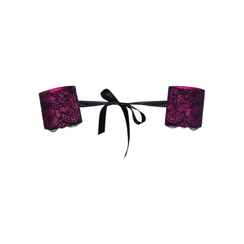 Roosa satiinist käesidemed - Obsessive Roseberry Cuffs