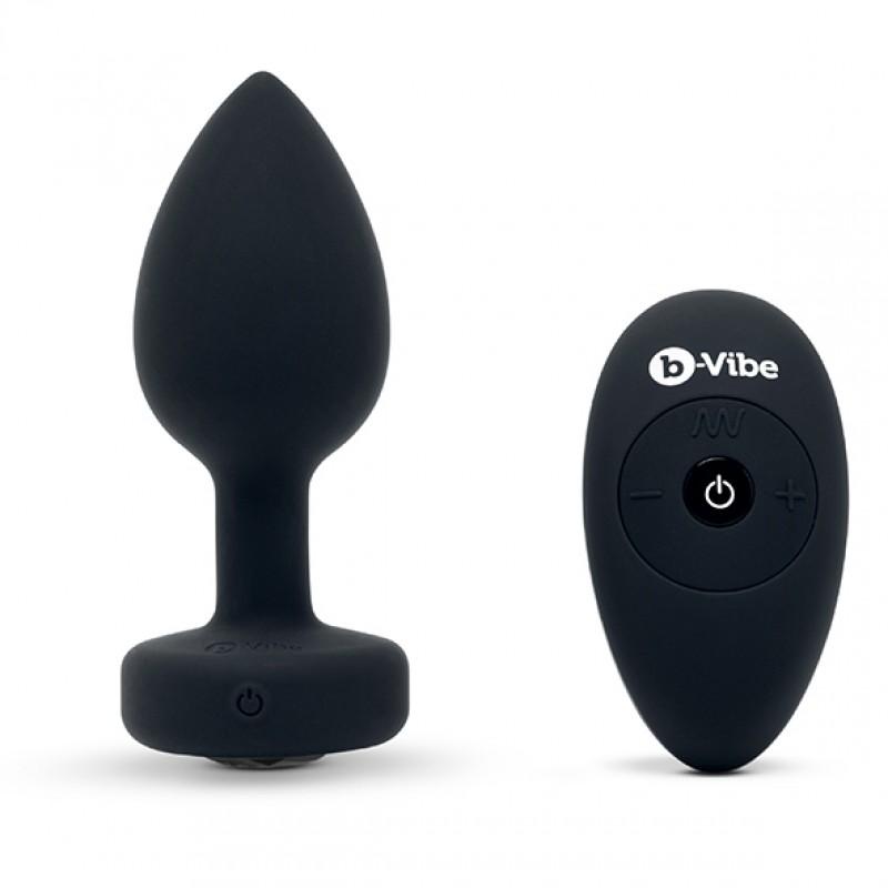 B-vibe - vibrating jewel plug m/l black diamond