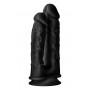 Topelt dildoga topelt tihedus 19cm must - REAL LOVE