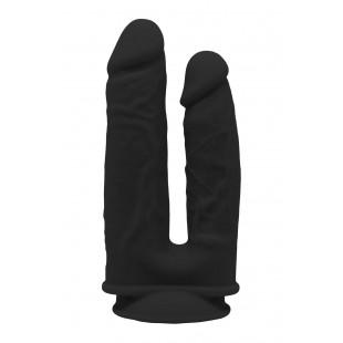 Topelt dildoga topelt tihedus 19cm must - REAL LOVE