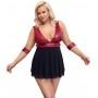 Babydoll kleit must ja punane 3XL - COTTELLI