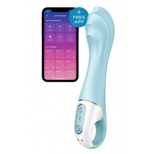 надувной вибратор для точки G - SATISFYER AIR PUMP VIBRATOR 5 CONNECT APP синий