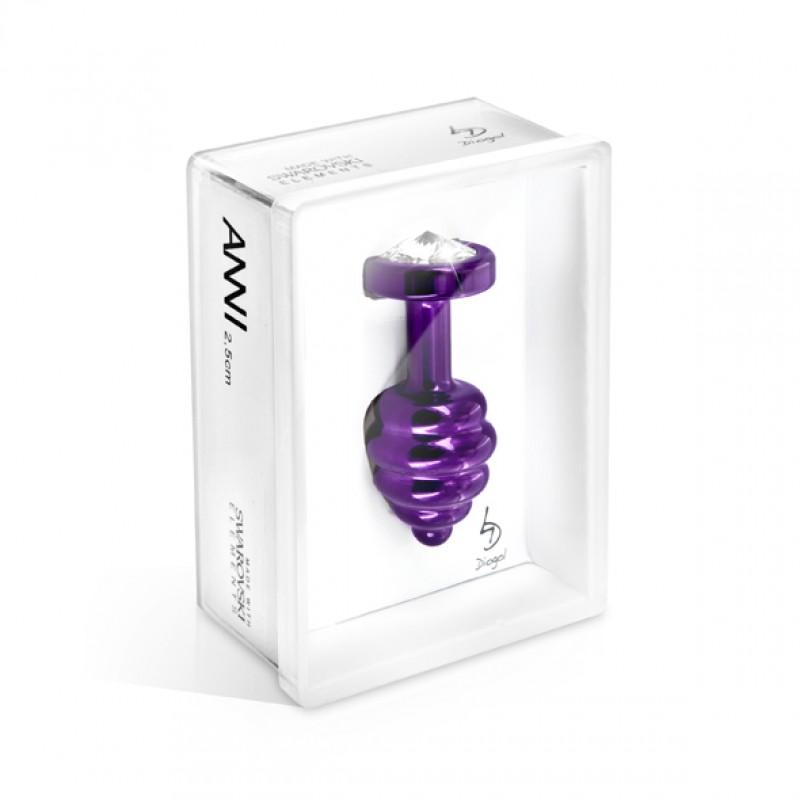 Diogol - ano butt plug ribbed purple 25 mm