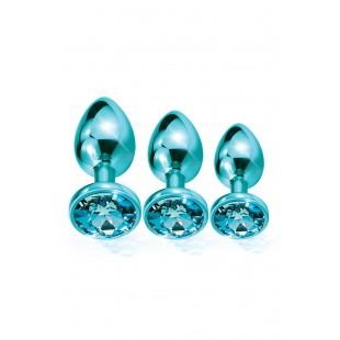 NIXIE METAL BUTT PLUG TRAINER SET, BLUE METALLIC