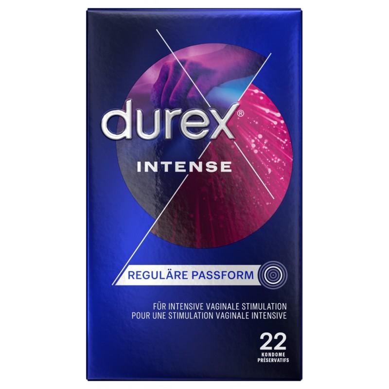 Tekstuuriga ja stimuleeriva geeliga kondoomid naistele lateks 22 tk - Durex Intense Orgasmic