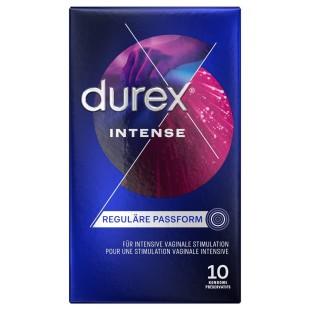 Tekstuuriga ja stimuleeriva geeliga kondoomid naistele lateksist 10 tk - Durex Intense Orgasmic