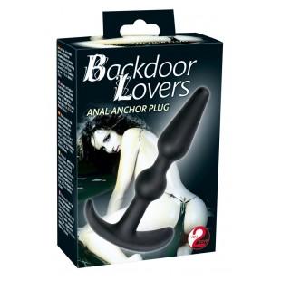 Анальная пробка с шариком посередине backdoor lovers, черная