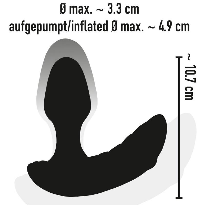 Täispuhutav anaalne pistik kaugjuhtimispuldiga must - Inflatable + RC