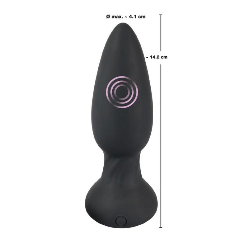 Анальная вибропробка с пультом ду black velvets vibrating plug, черная