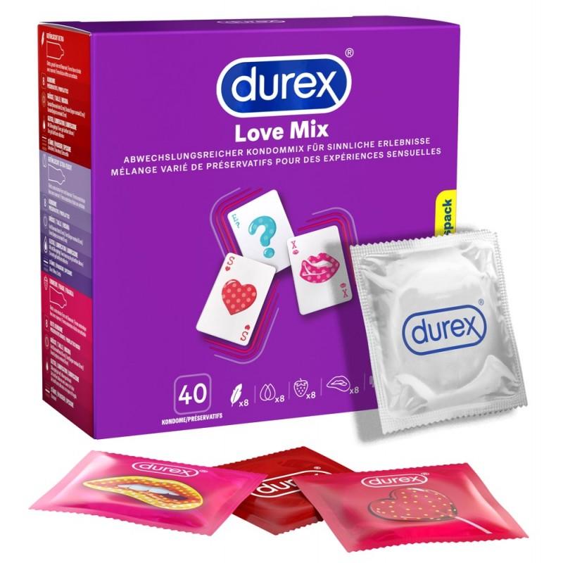 Erinevate kondoomide komplekt lateksist 40 tk - Durex Love Mix