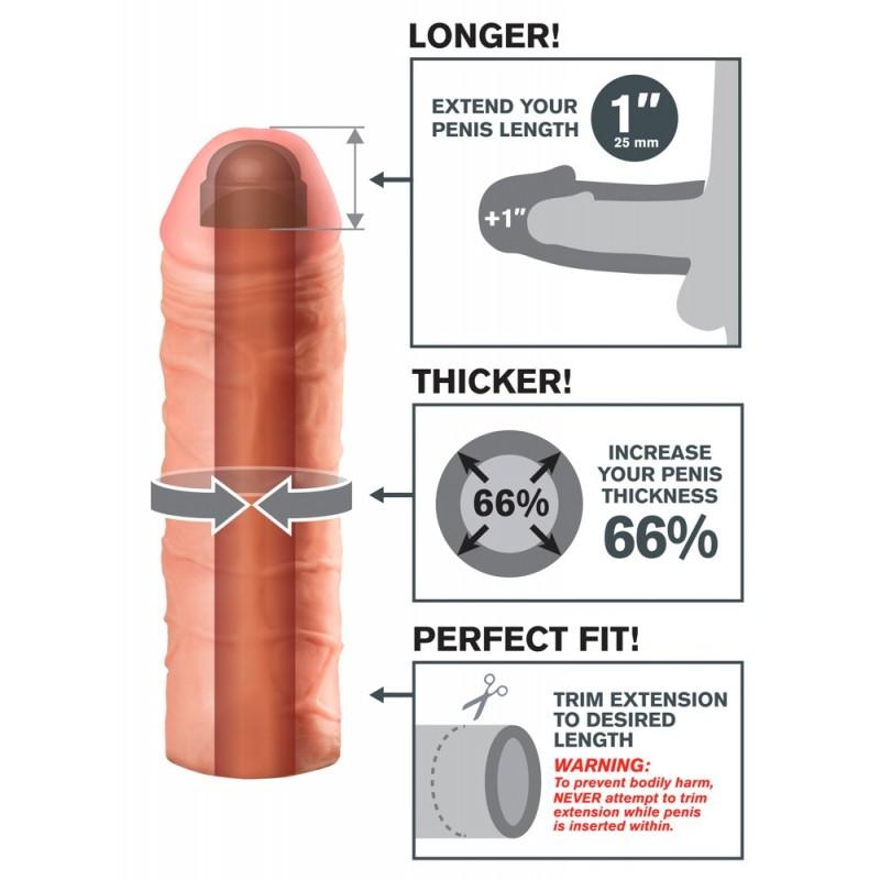 Реалистичная насадка mega 1 extension - 17 см.