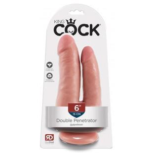 Kahekordne dildo 21cm - king cock double penetrator