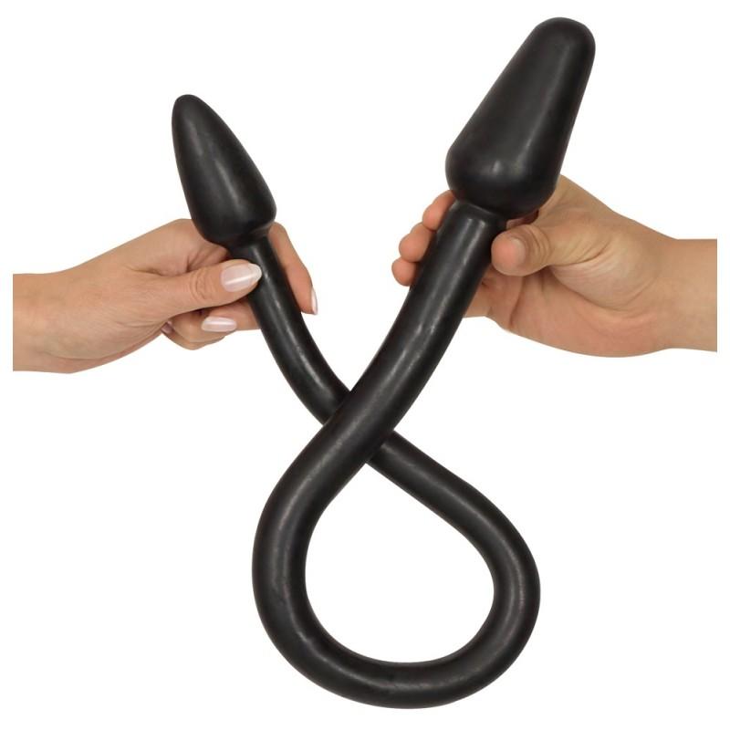 Topelt dildo erilise kujuga 76,5cm must - Rebel