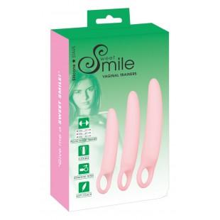 3-osaline roosa treeningdildo komplekt - Sweet smile