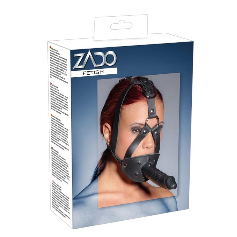 Pea rihmaga mask koos suukorgi ja 13 cm dildoga - Zado