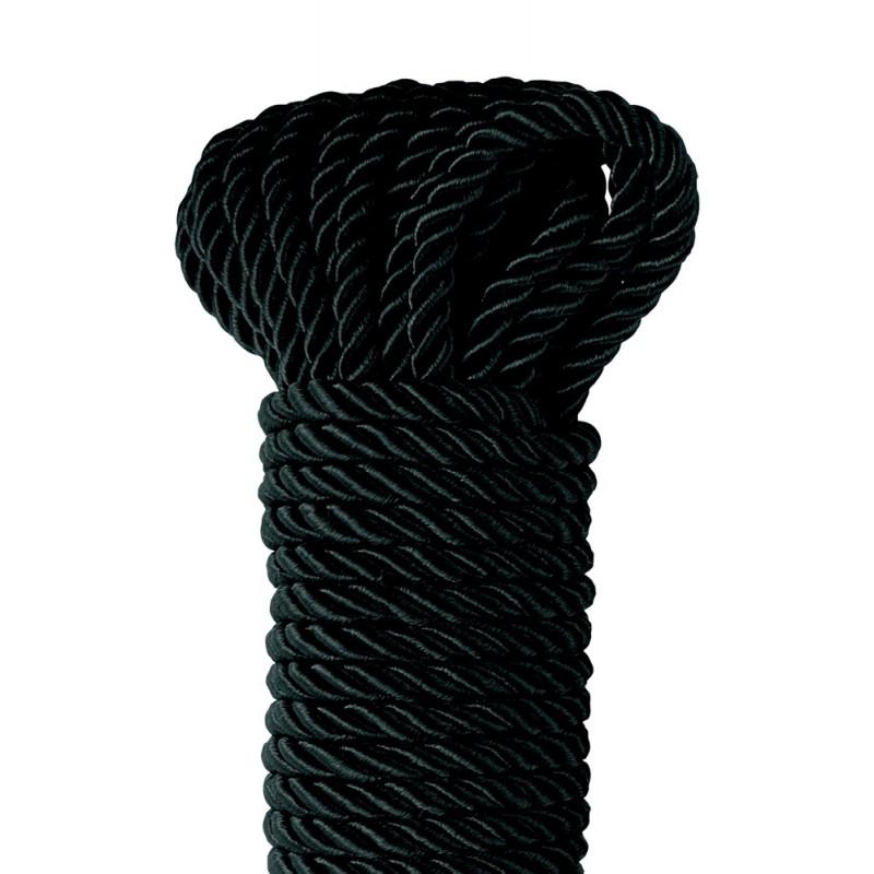 Веревка для фиксации Pipedream Deluxe Silky Rope, черная, 9,75 м