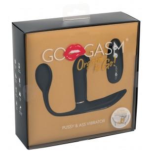 Вибратор с тройной стимуляцией на пульте ду go gasm pussy & ass vibrator, черный