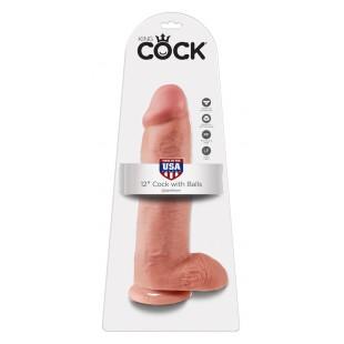 Klassikaline dildo 30,5 cm kehanahavärvi munanditega - king cock