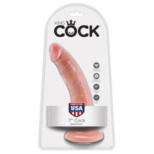 Телесный фаллоимитатор с присоской 7" cock - 17,8 см.