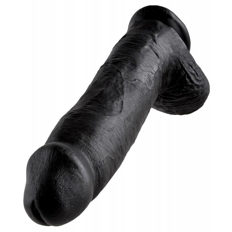 Klassikaline dildo munanditega 30,5cm must - king cock