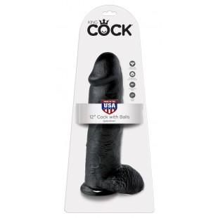 King cock 12 inch balls black