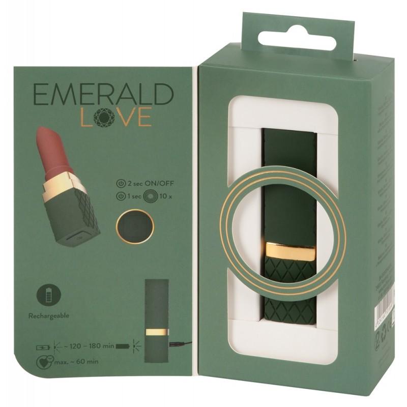 Мини-вибратор в виде помады Emerald Love Luxurious Lipstick, зеленый