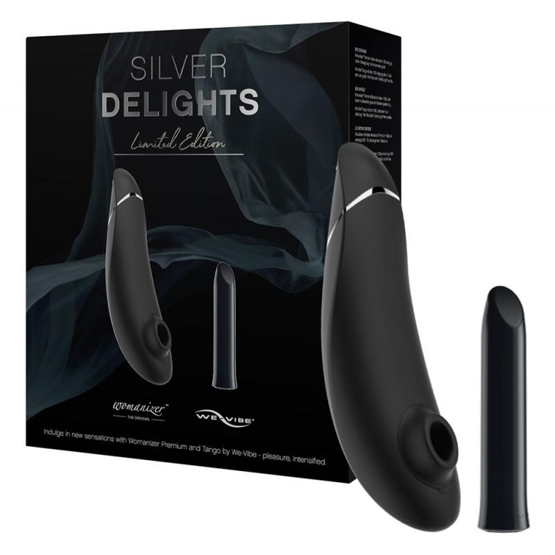 Kliitori õhustimulaatori komplekt koos kliitori vibraatoriga must Womanizer Premium WeVibe Tango