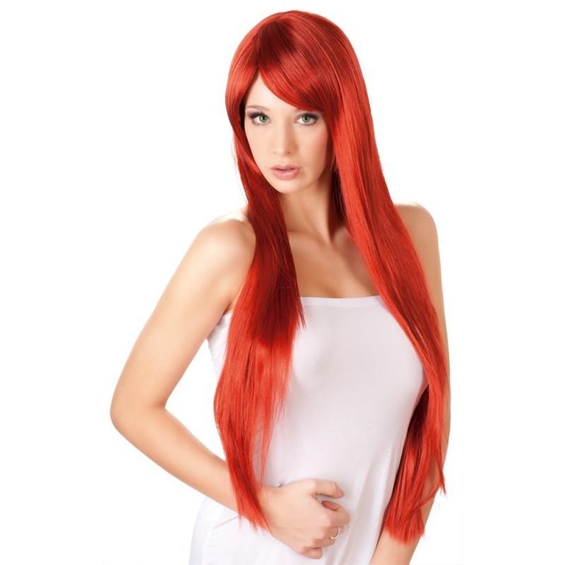 Long straight red wig