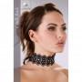 Embroidered choker+rhinestones