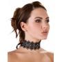 Embroidered choker+rhinestones