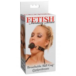 Кляп с отверстиями Pipedream Fetish Fantasy Series Breathable Ball Gag, черный