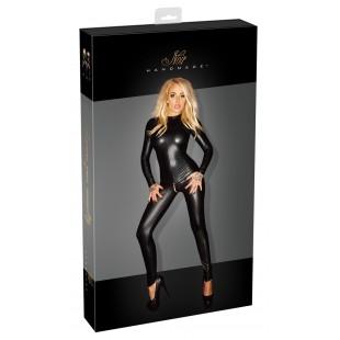 Wetlook jumpsuit zips s