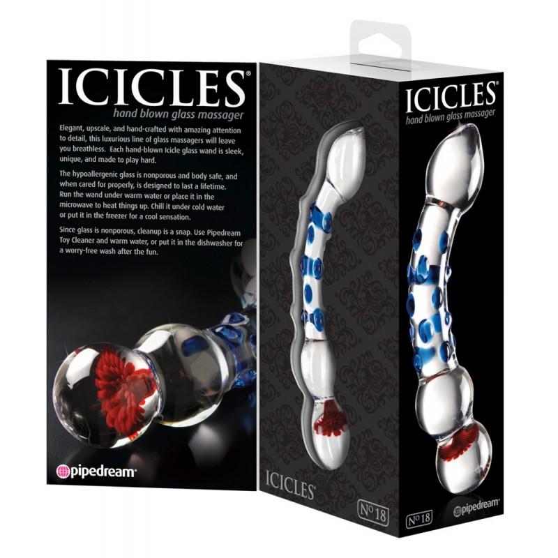 Klaasist dildo läbipaistev - icicles nr. 18